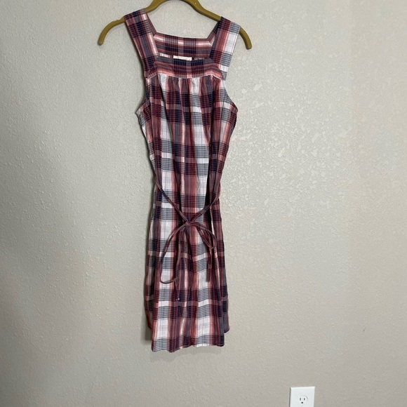 Universal Thread Blue Orange Plaid Belted Shift Dress XS - Picture 3 of 6